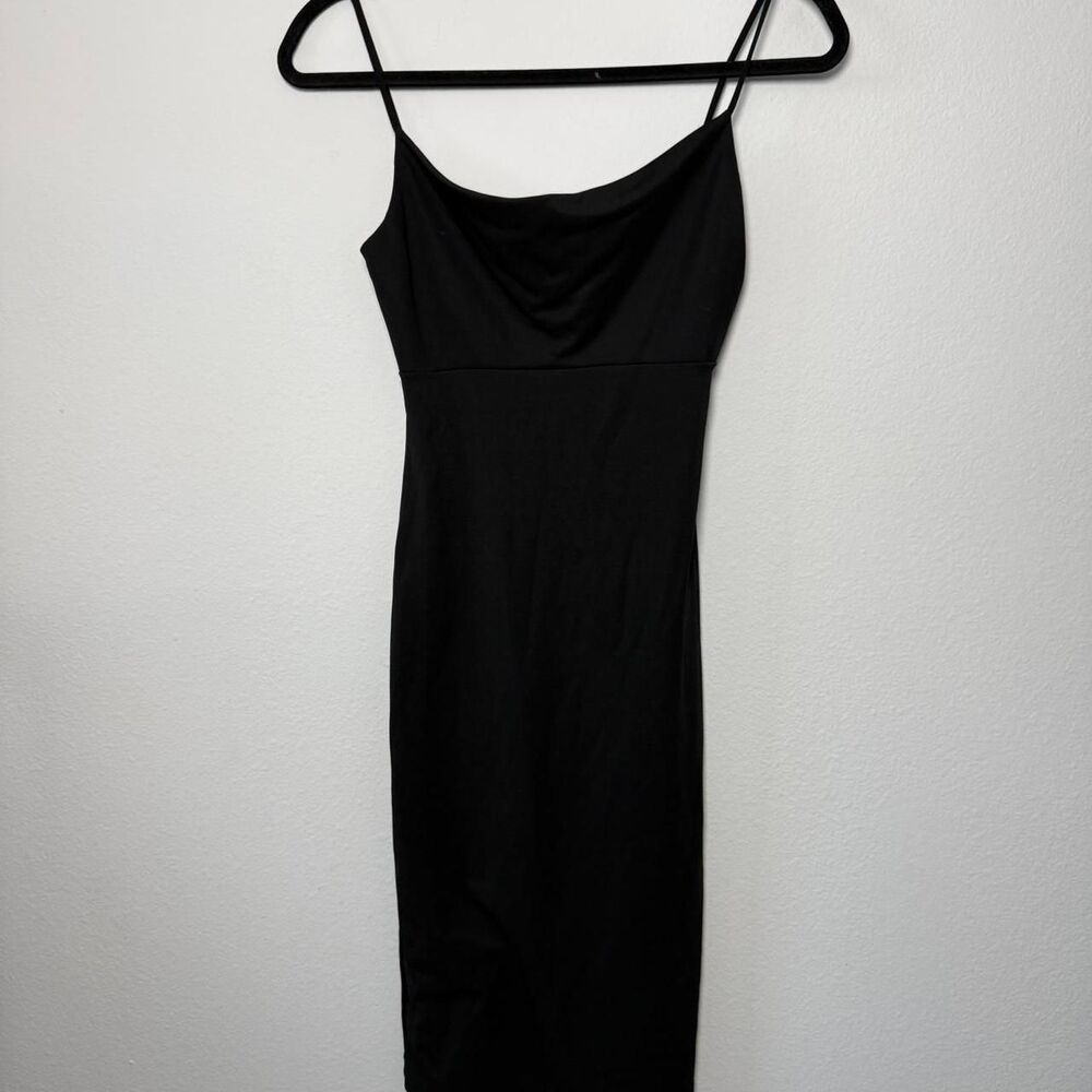 Ing vintage black cowl neck midi dress D40